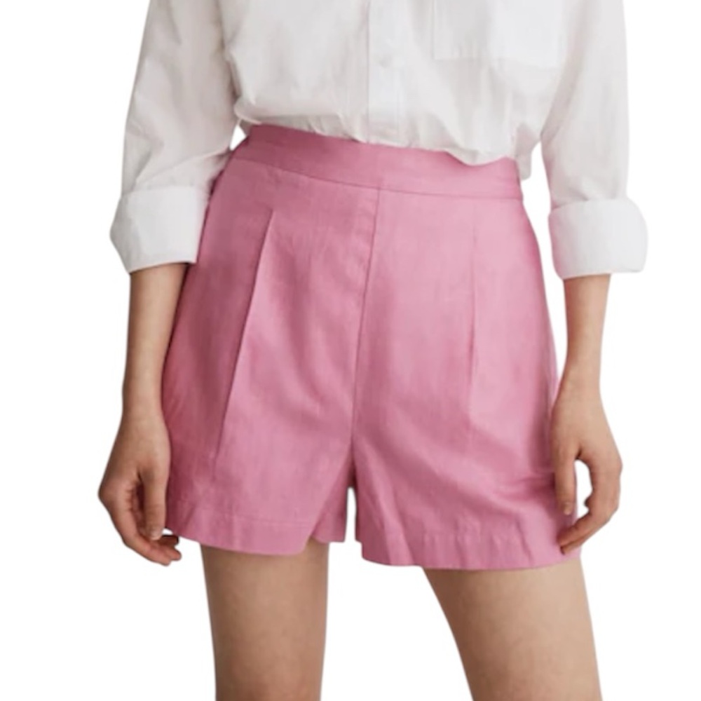 MADEWELL New Pink Clean Pull On Shorts Linen Pockets Size XL